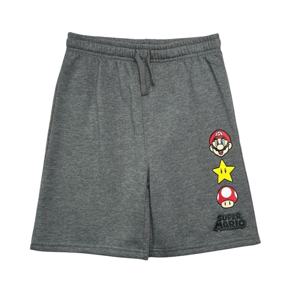 Nintendo Super Mario Bros Boys Size 10 Gray Graphic Cotton Shorts‎